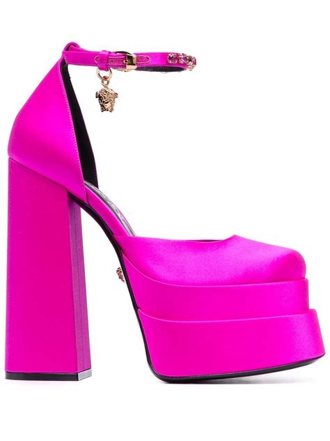 sandália versace rosa|Versace platform sandals.